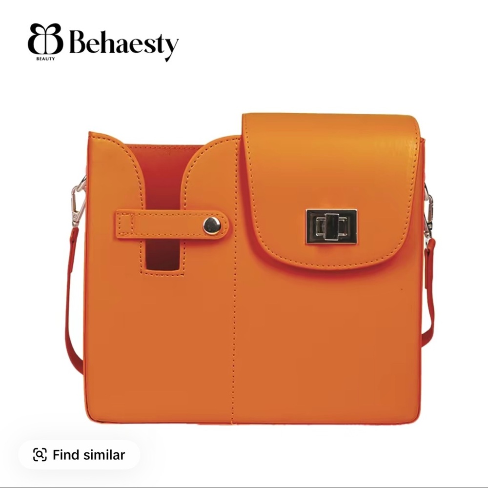 Orange Crossbody Bag with Adjustable Strap and Twist Lock for Stanley cups 40 oz